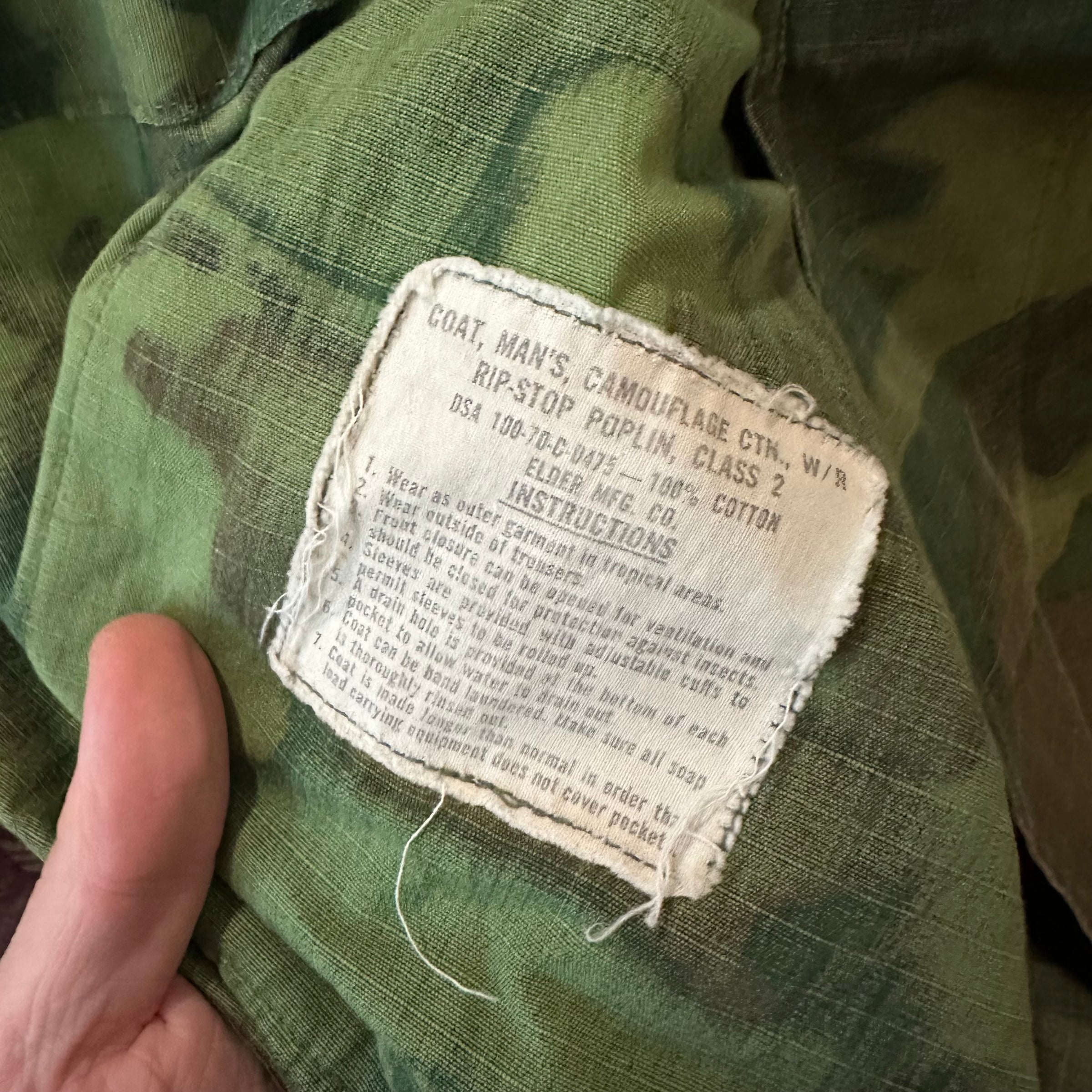 1970’s Vietnam War ERDL Camo Jungle Jacket Medium Short