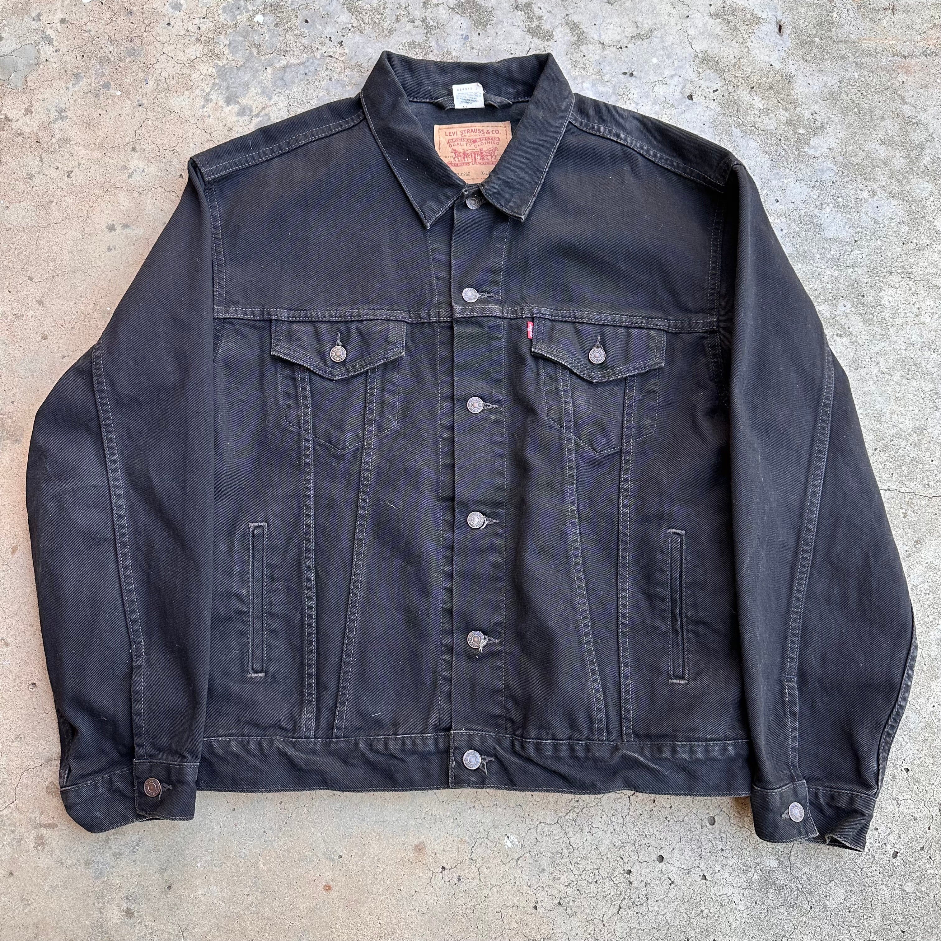 00s Levi’s Denim Jacket XL Black 2000's Levi's Type 3 Black Denim Trucker Jacket XL – Little Chum