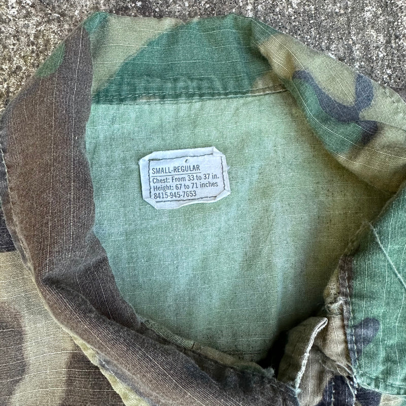 1960’s Vietnam War Brown Dom ERDL Camo Jungle Jacket Small Regular