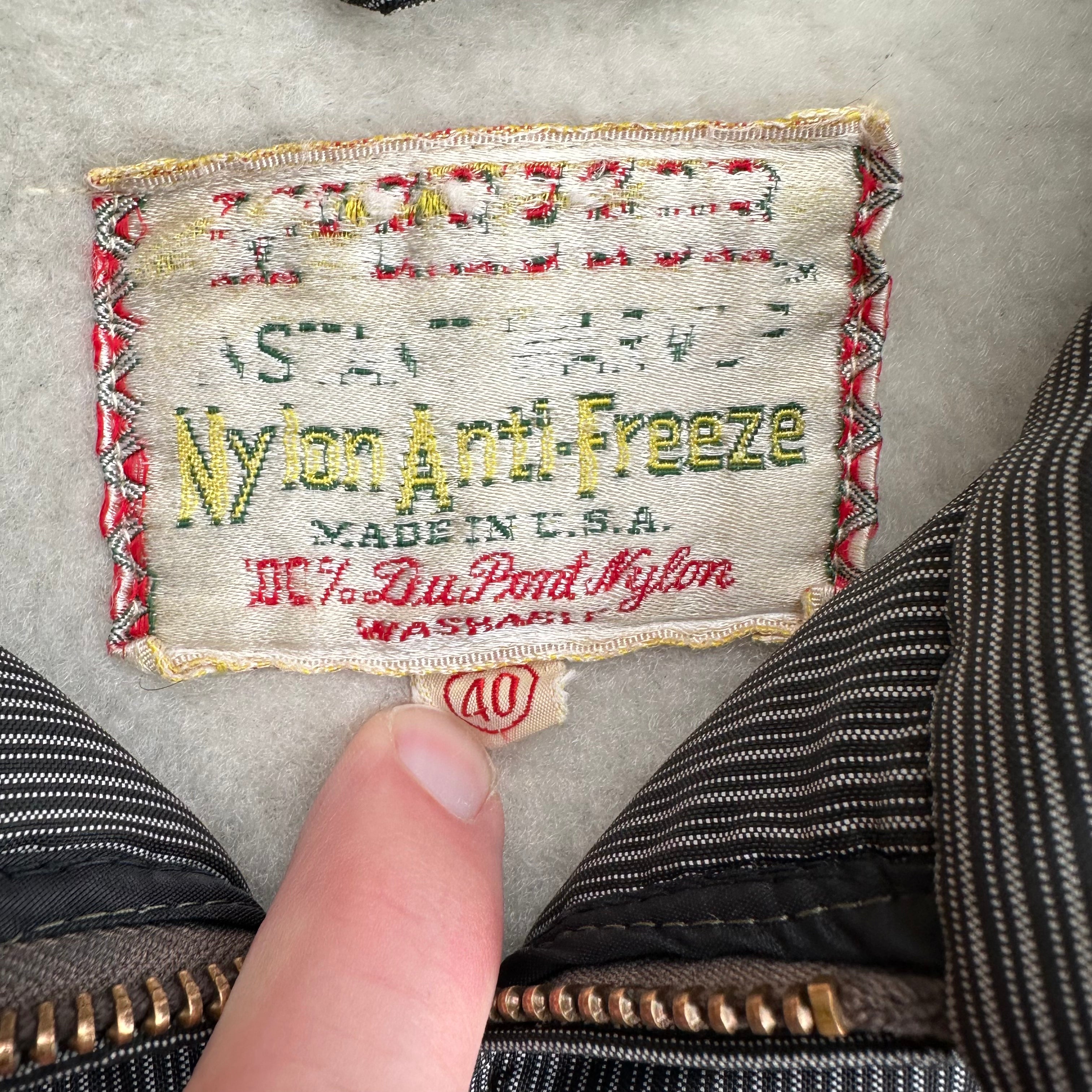 1950's McGregor Nylon Anti-Freeze Striped Jacket Size 40