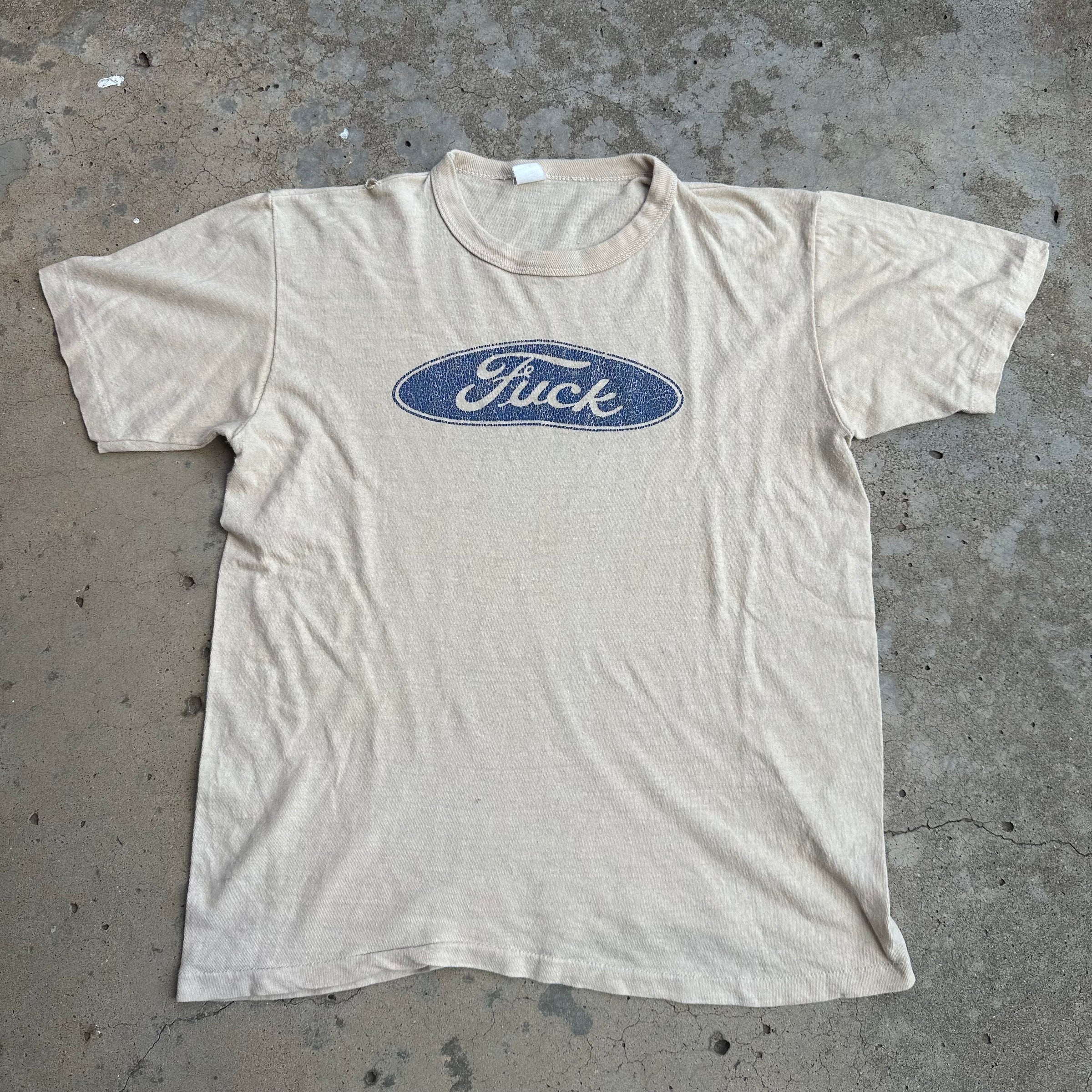 1960’s/70’s Fuck Ford Logo Rip T-Shirt Medium