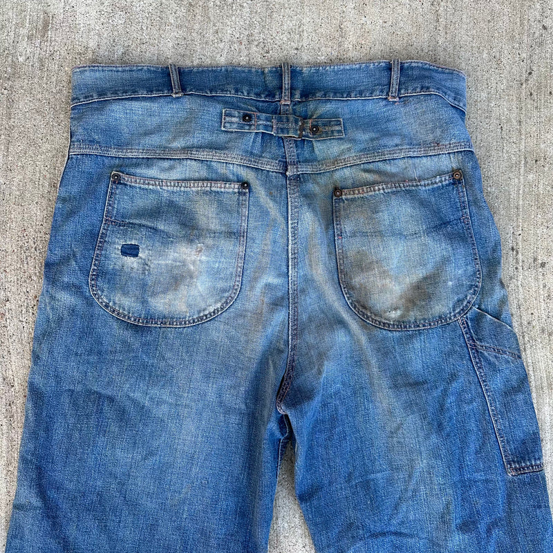 1930’s Casey Jones Buckleback Denim Jeans 39” x 30”