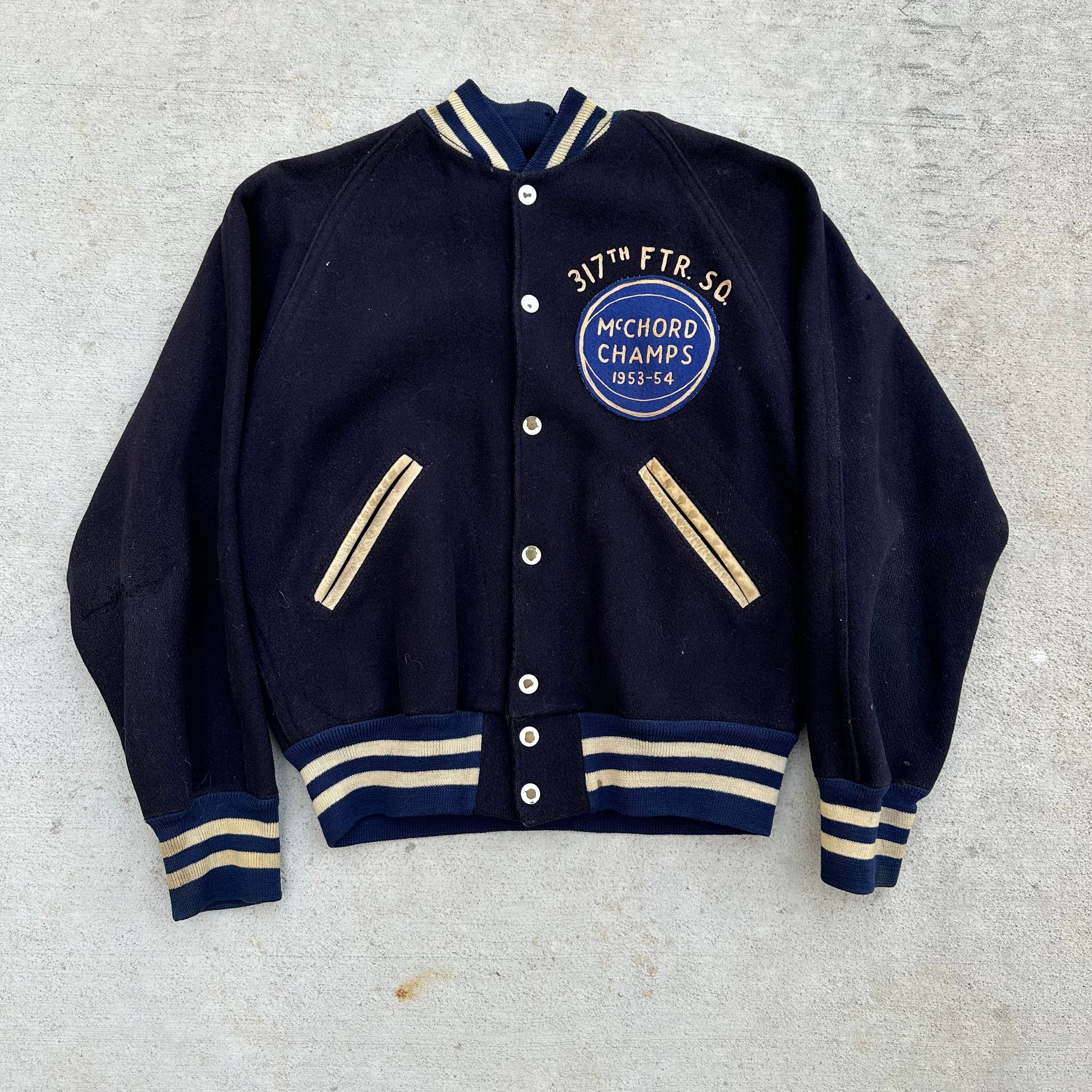 1950’s USAF 317th Fighter Interceptor Squadron Varsity Jacket 22” Ches ...