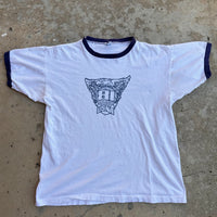 1980’s US Naval Academy Champion Blue Bar Water Print Ringer T-Shirt Medium