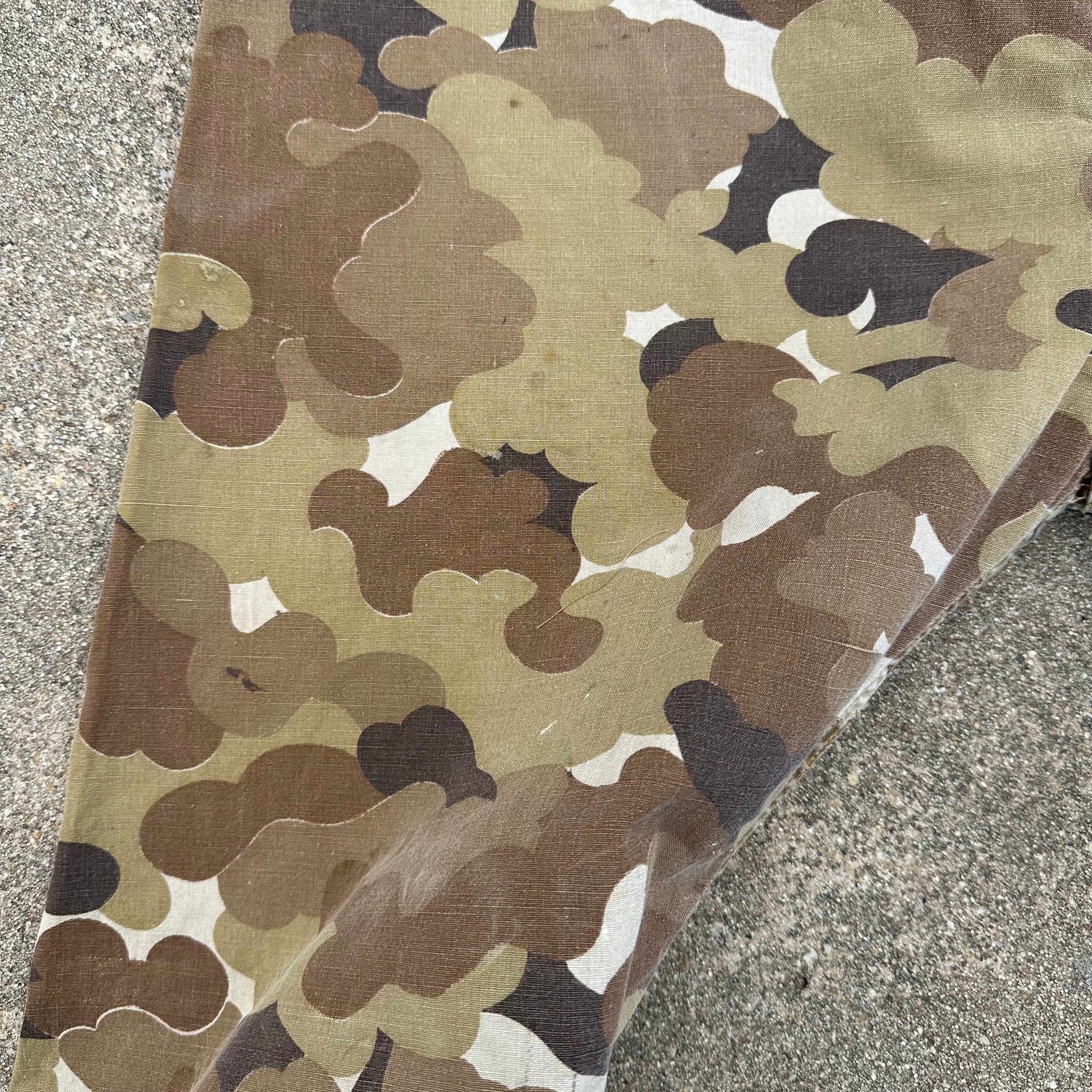 1960’s/70’s Vietnam War ARVN Police Cloud Camo Cotton Shell Pants 28” - 39” Waist