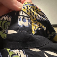 1940’s The Kahala Black Base Rayon Hawaiian Shirt Large