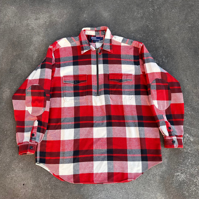 1990’s Polo Ralph Lauren Chinstrap Half Zip Flannel Pullover Shirt XL