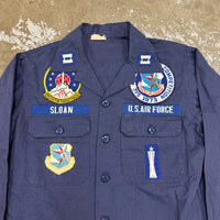 1970’s USAF Blue Missile Crewman Fatigue Shirt Large
