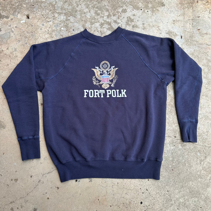 Warehouse Repro Fort Polk Flock Print Sweatshirt Size 44