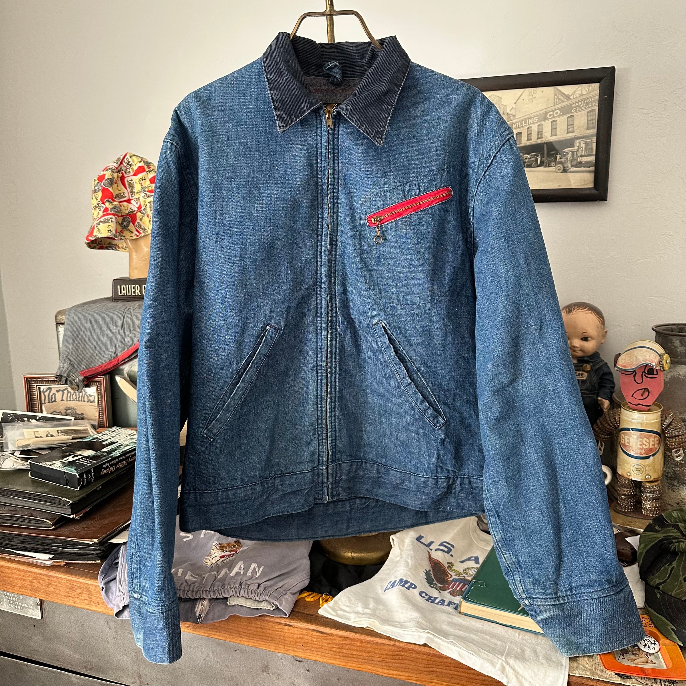 1960’s Dee Cee Blanket Lined Denim Work Jacket Size 38