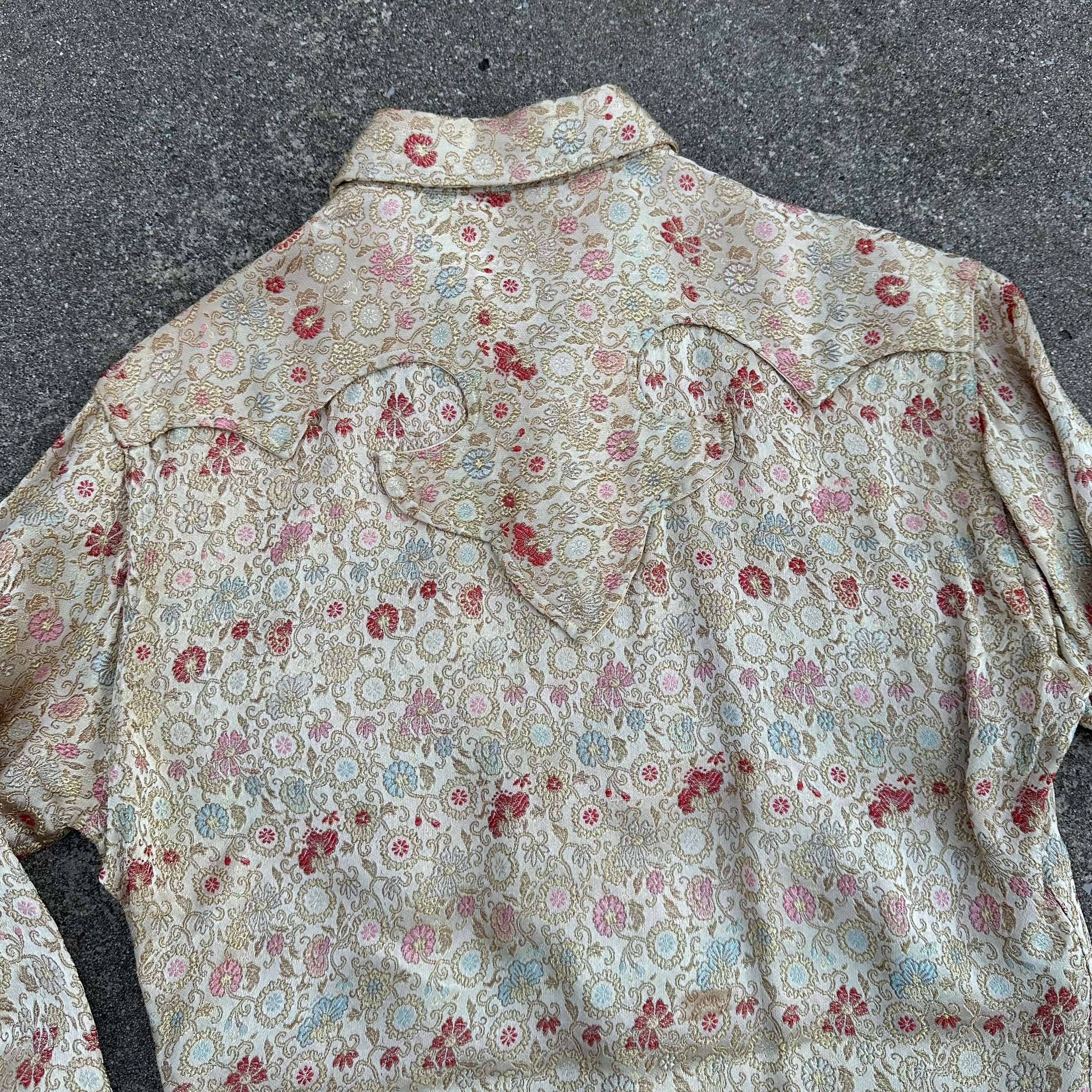 1950’s Tem-Tex Jacquard Brocade Satin Western Shirt