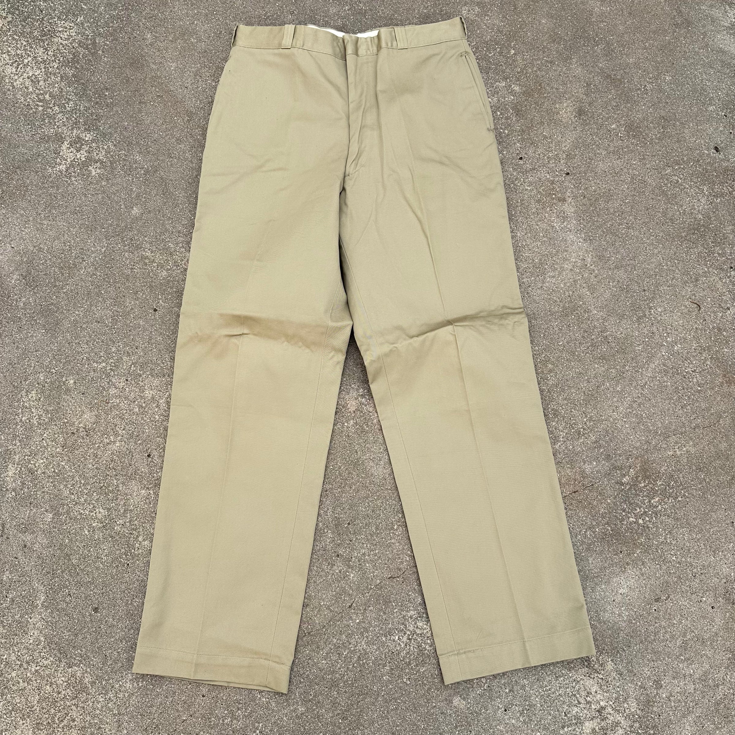 1960’s Vietnam War Deadstock US Army Khaki Cotton Pants 34” Waist