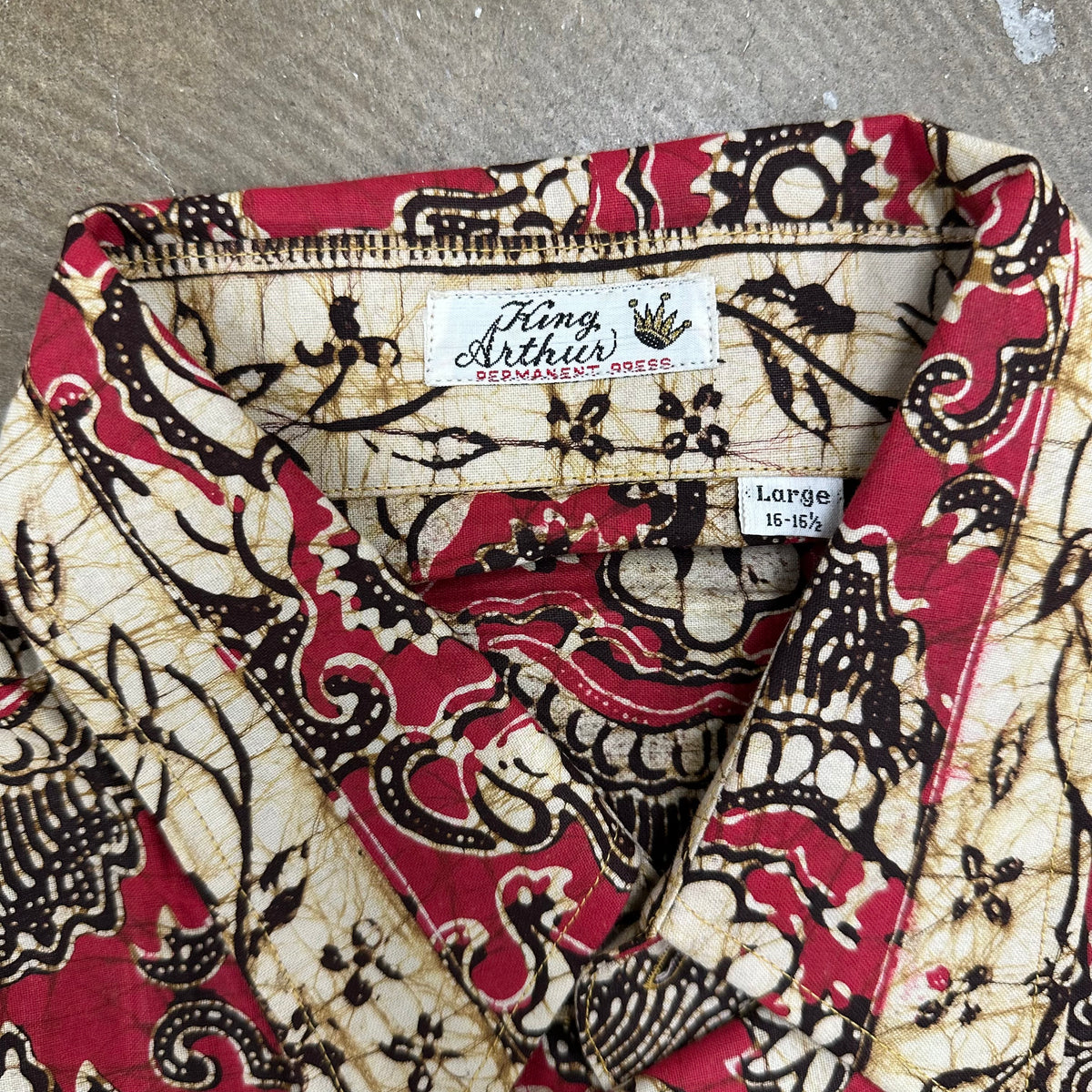 1960’s/70’s Barong Mask Print Cabana Style Shirt M/L