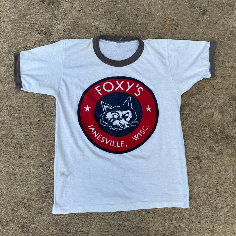 1970’s Foxy’s Cycle and Ski Ringer T-Shirt Small