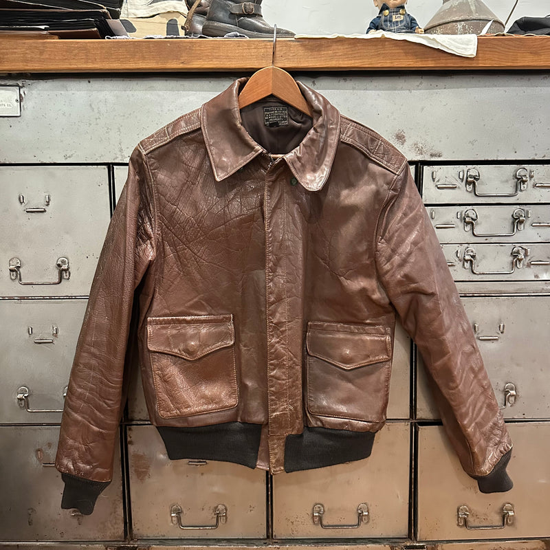 1940’s WWII Named Cable Raincoat A-2 Flight Jacket Size 42