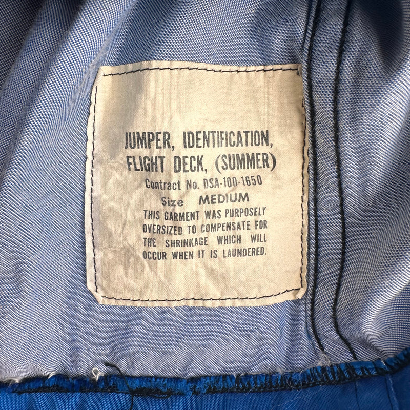 1960’s Vietnam War Blue Summer Flight Deck Identification Jumper Medium