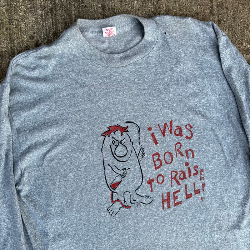 1970’s/80’s I Was Born To Raise Hell Longsleeve T-Shirt Large