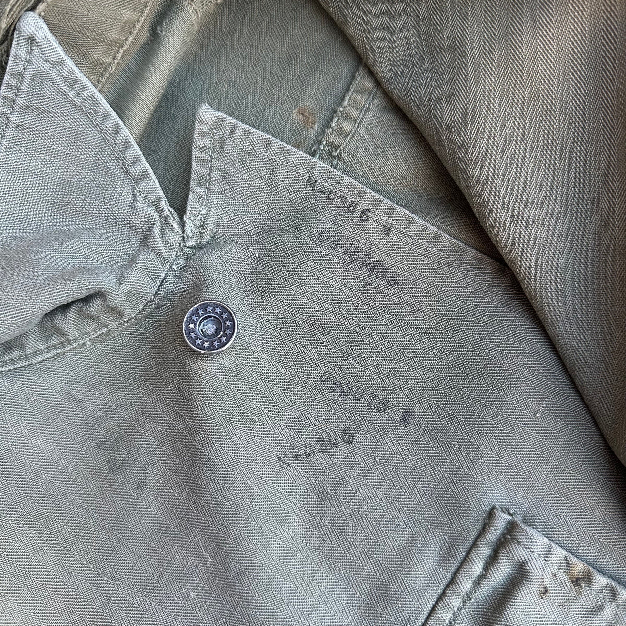 1940’s WWII US Army Donut Button HBT Jacket 22” Chest