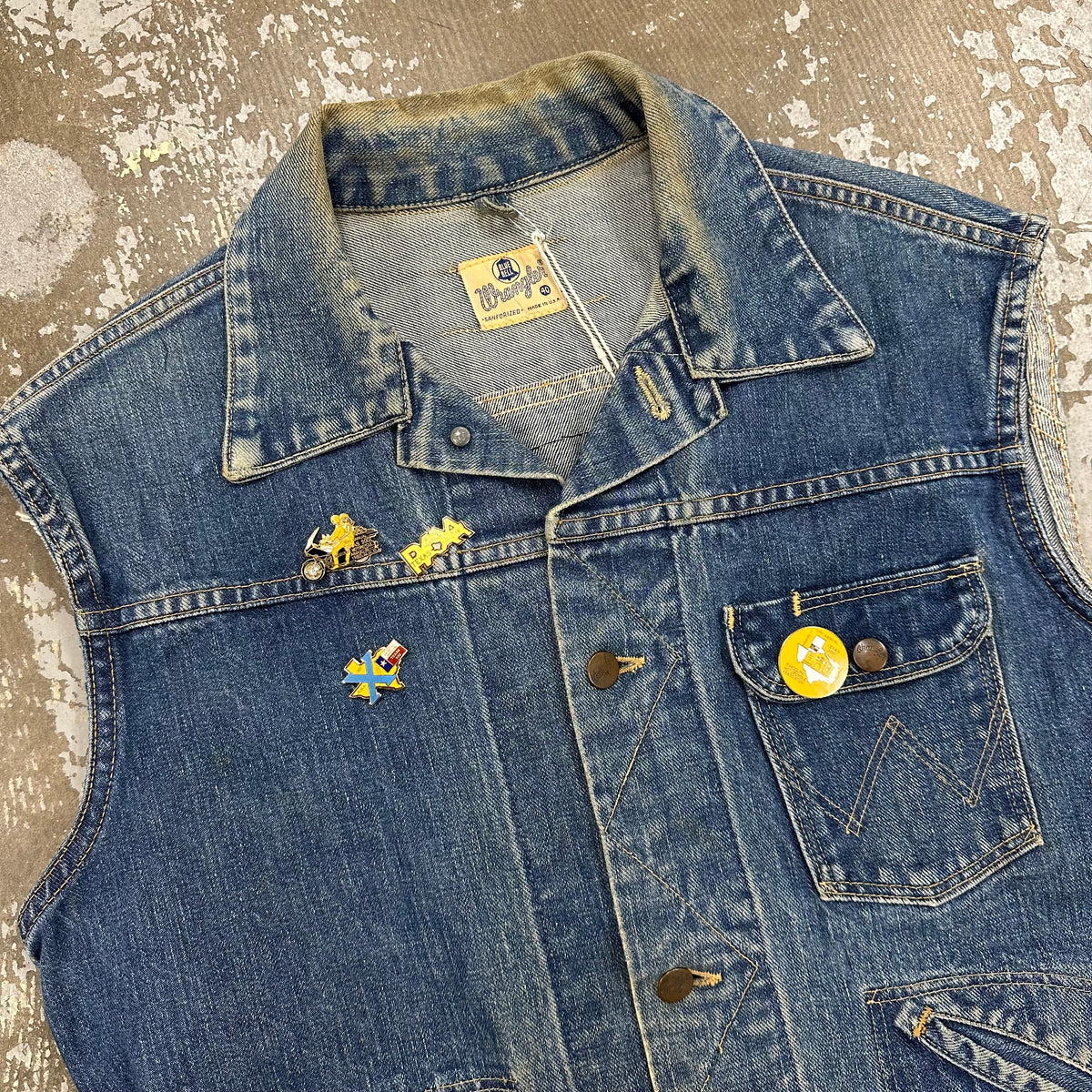 1950’s/60’s Wrangler Denim MC Cut Vest Size 40