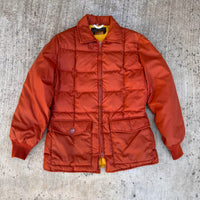 1970’s Eddie Bauer Orange Quilted Down Jacket Small