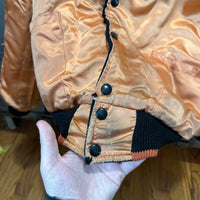 1950’s Patched Reversible Orange and Black Varsity Jacket 25” Chest