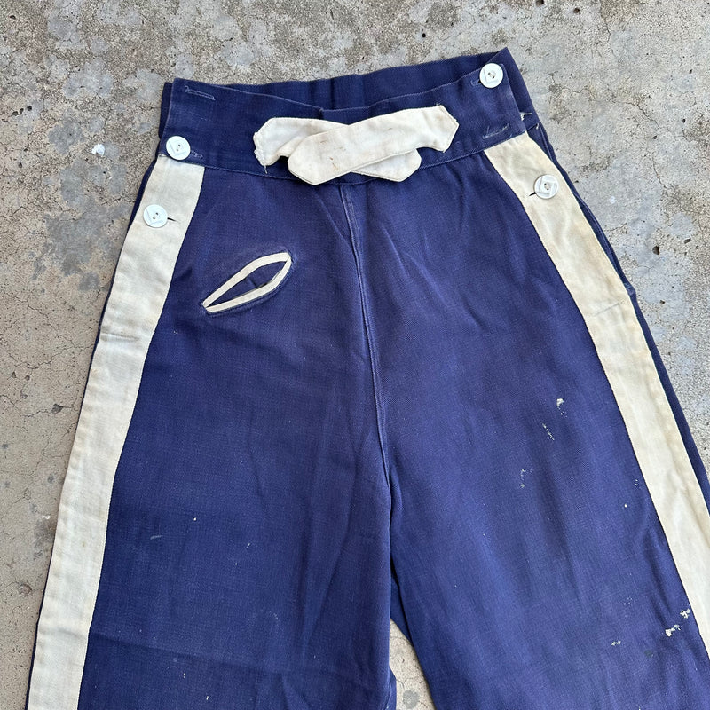 1930’s Anteme French Side Button Pants 23” Waist