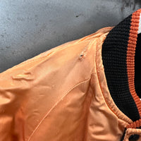 1950’s Patched Reversible Orange and Black Varsity Jacket 25” Chest