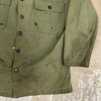 1940’s Thrashed WWII US Army HBT Shirt Size 40R