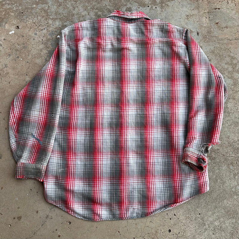 1960’s Big Mac Red/Black Plaid Cotton Flannel Shirt XL Tall