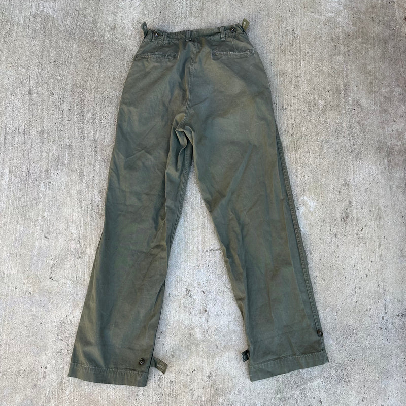 1950's M-51 OD Cotton Field Trousers 28” - 30” x 33”