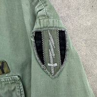 1960’s US Army First Signal Brigade Patched Poplin Jungle Jacket Small Short