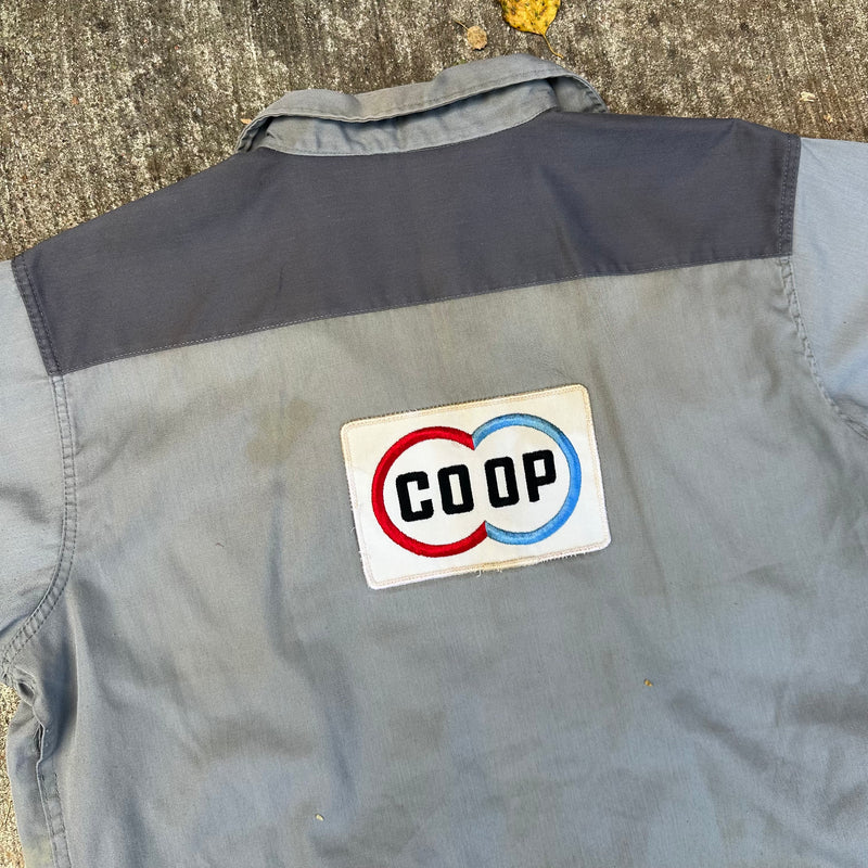 1970’s Coop Patched Two Tone Work Shirt Large