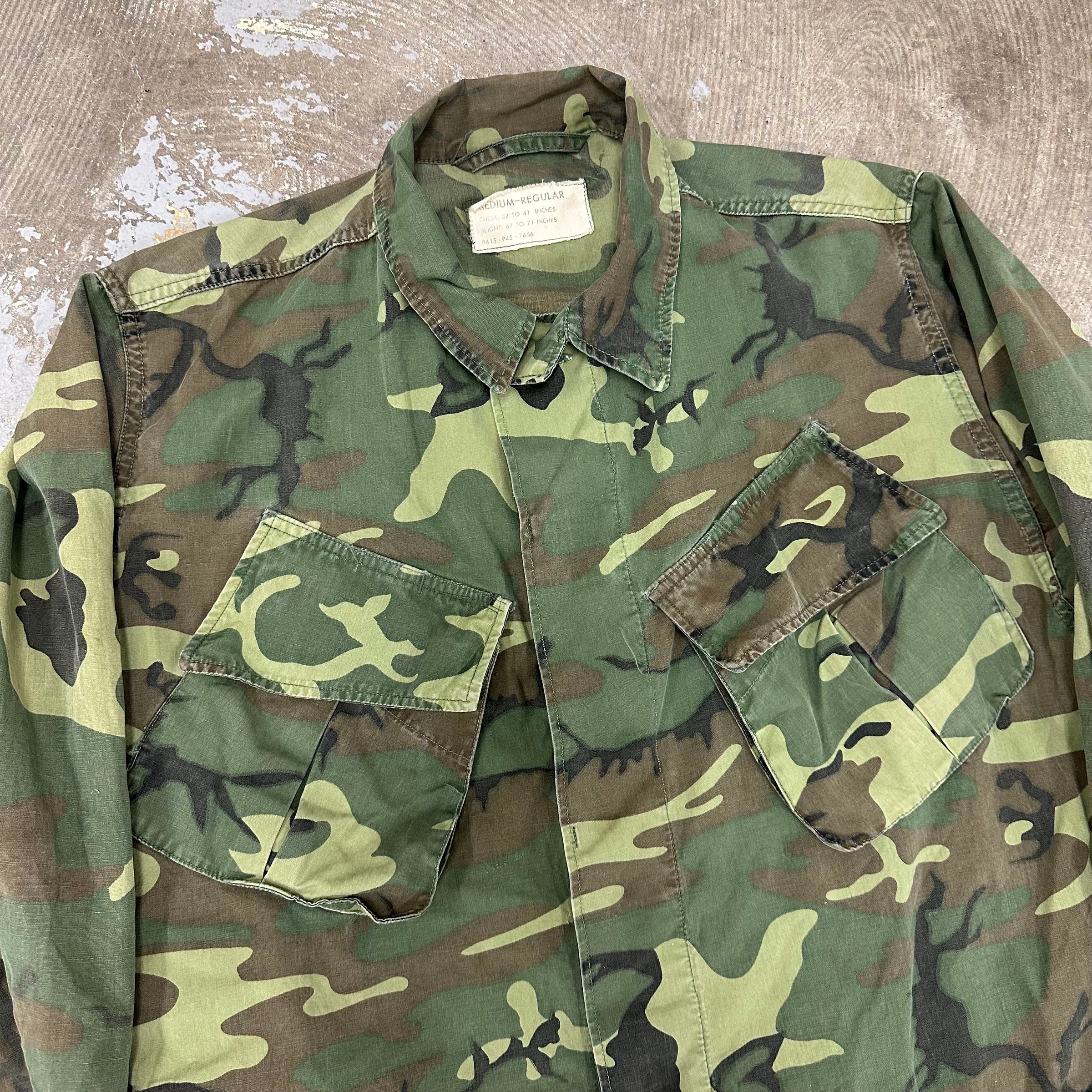 1960’s Vietnam War ERDL Camo Poplin Jungle Jacket Medium Regular