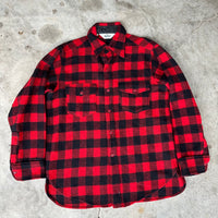 1970’s Woolrich Buffalo Check Plaid Wool Blend Flannel Shirt Large