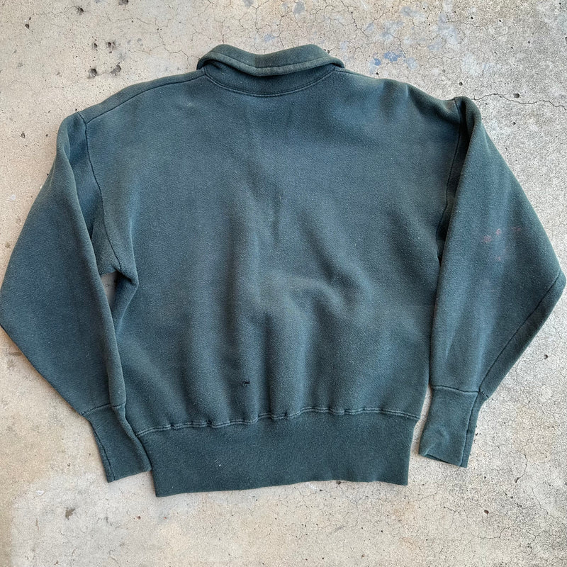 1940’s/50’s Oklahoma A&M Flock Print Quarter Zip Sweatshirt