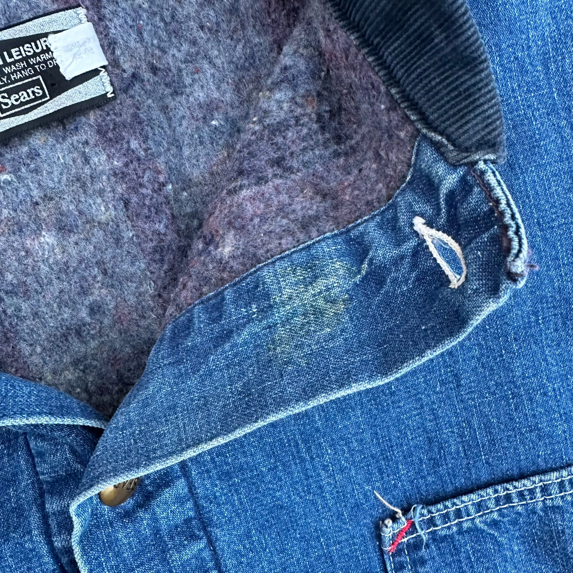 1970’s Sears Blanket Lined Denim Chore Coat XXL