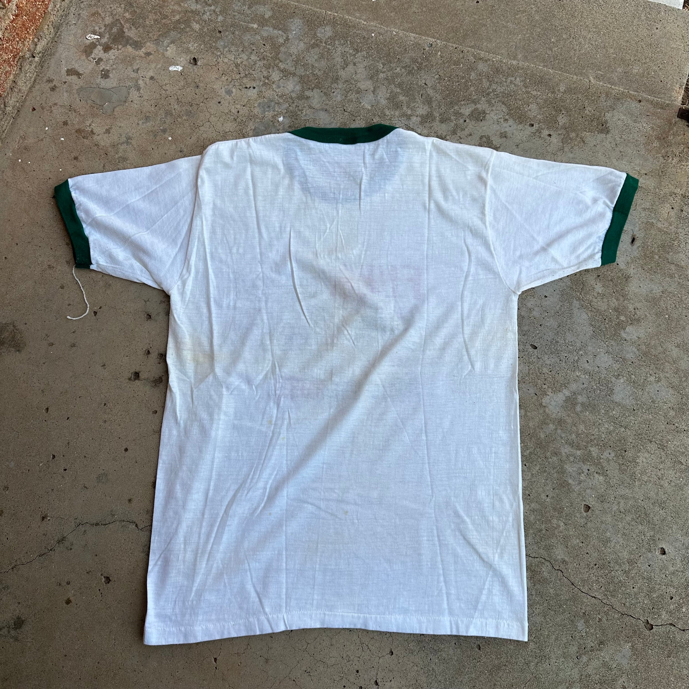 1970’s/80’s Flunk Out Now Caveman Ringer T-Shirt Large