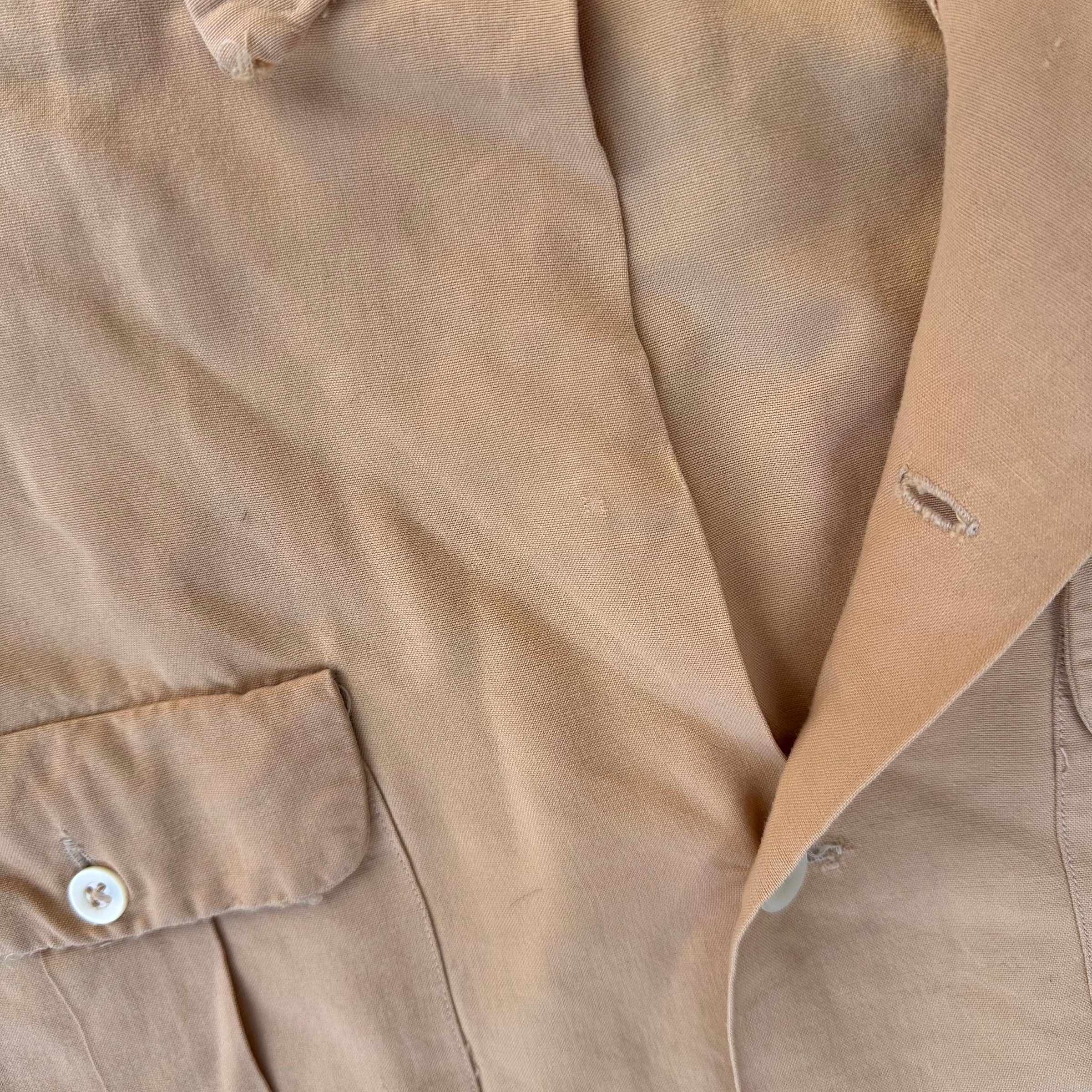 1950’s/60’s Gabardine Loop Collar Shirt 22” Chest