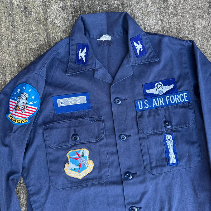 1970’s USAF Blue Missile Crewman Fatigue Shirt Large