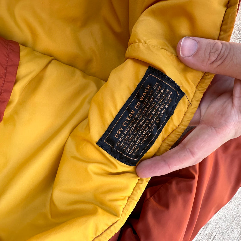 1970’s Eddie Bauer Orange Quilted Down Jacket Small