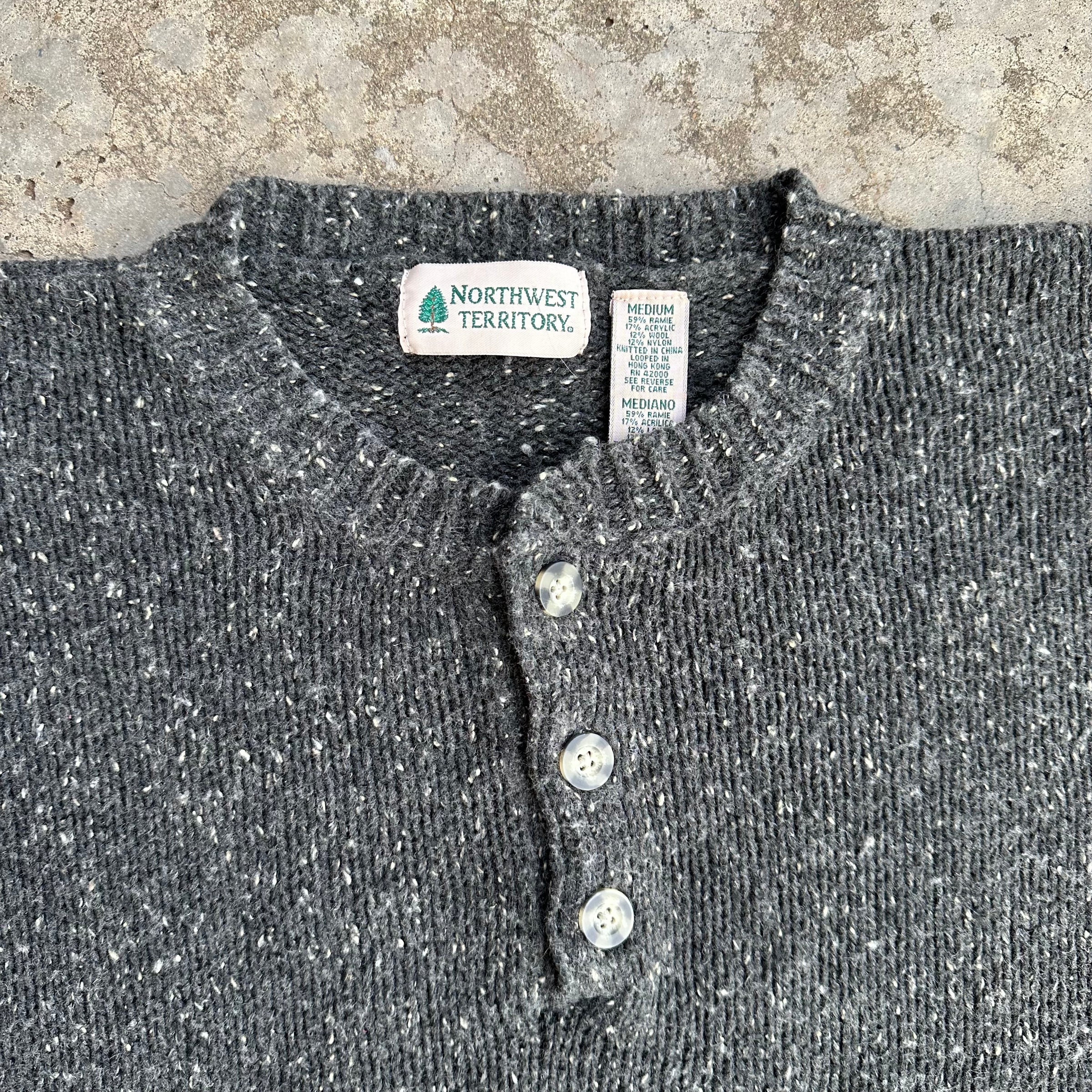 1990’s Northwest Territory Ramie Blend Henley Sweater Medium