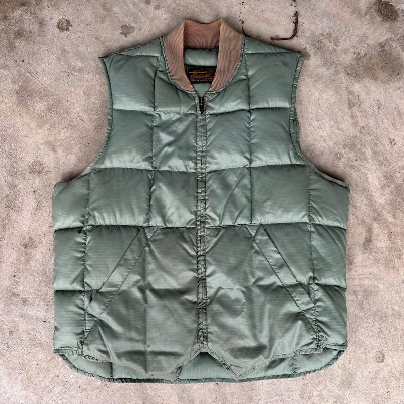 1970’s Eddie Bauer Sage Green Down Puffer Vest Medium