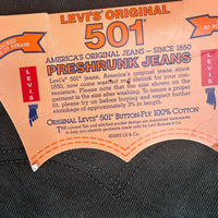 1990’s Deadstock Levi’s 501 Made in USA Green Denim Jeans 36” Waist