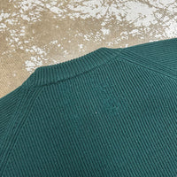 1980’s Hong Kong Made Green Striped Wool Sweater Medium