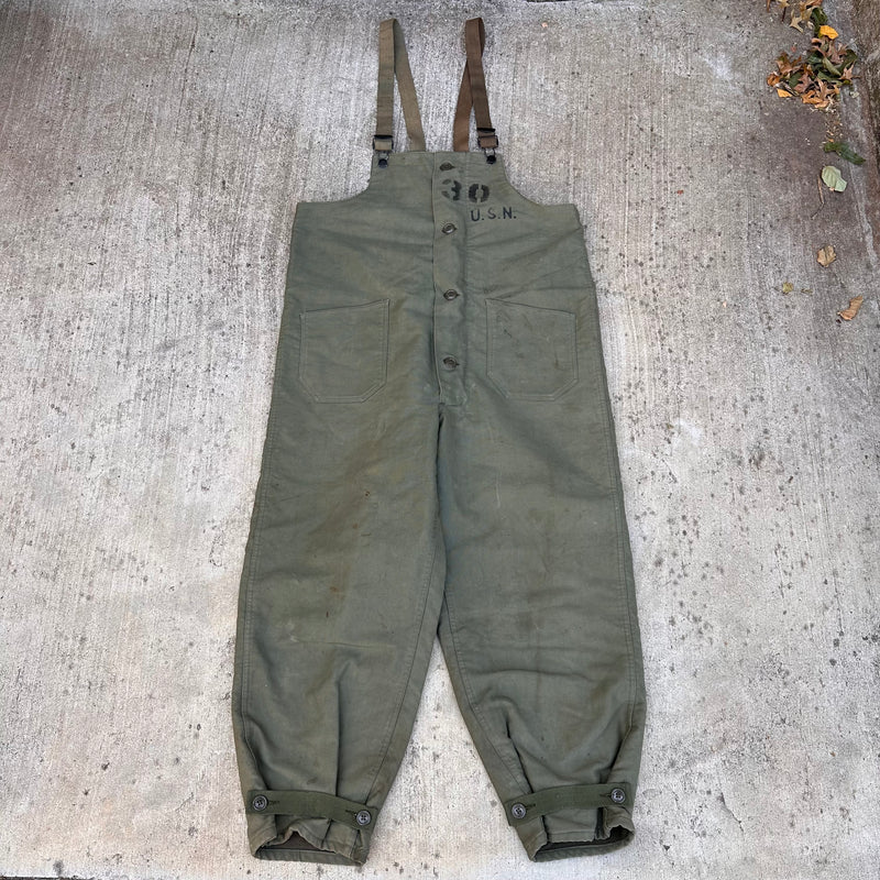 1940’s WWII Late War USN N-1 Deck Overalls Size Large