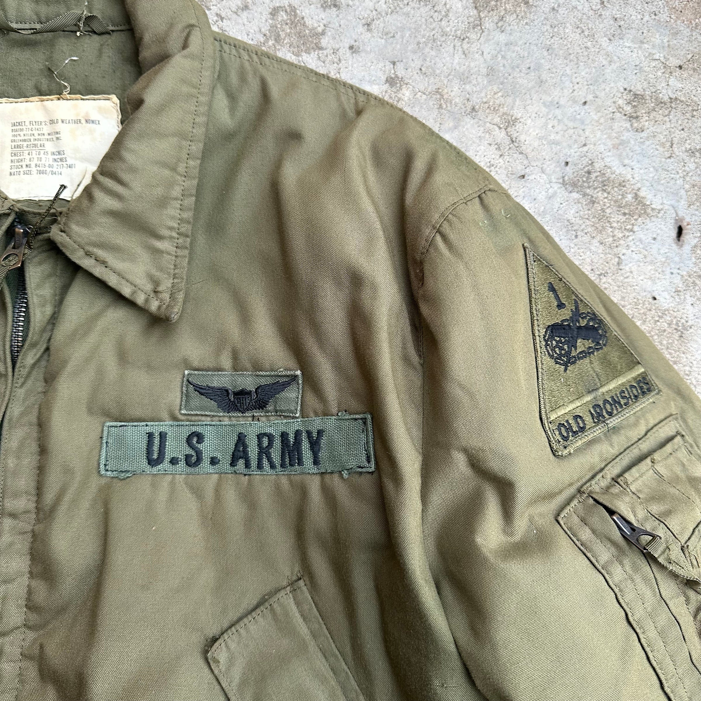 1970’s US Army Patched Nomex Flying Jacket Large