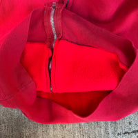 1970’s Faded Red Cotton Zip Up Hooded Sweatshirt Small