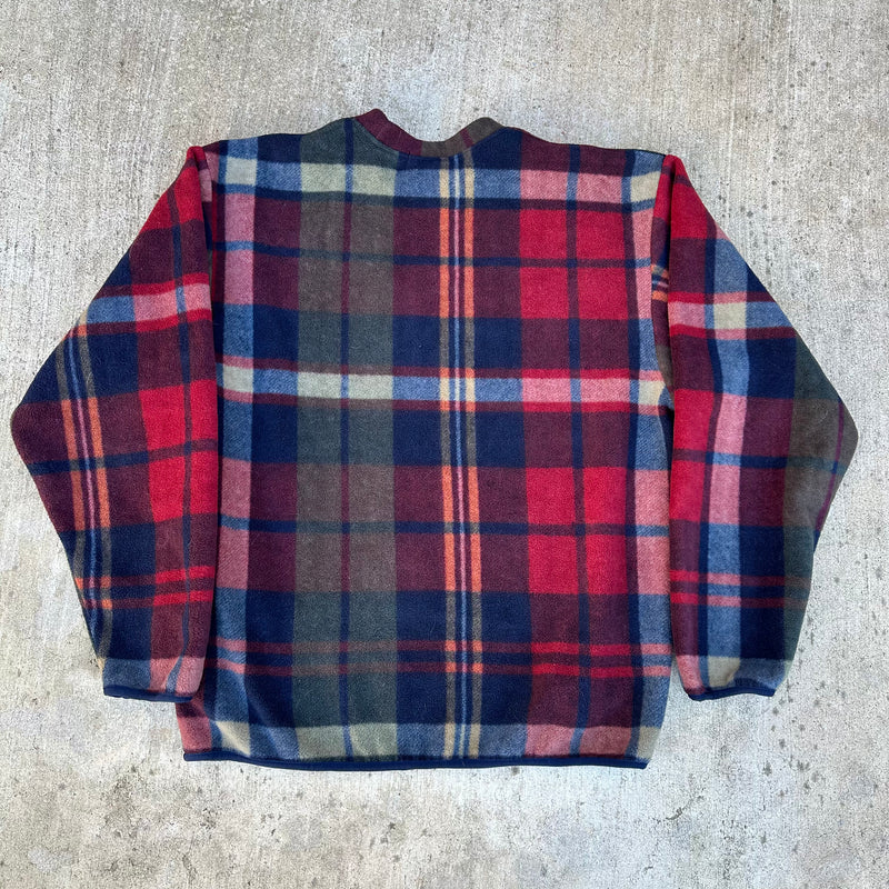 1990’s Nautical NauTech Plaid Fleece Sweatshirt XL