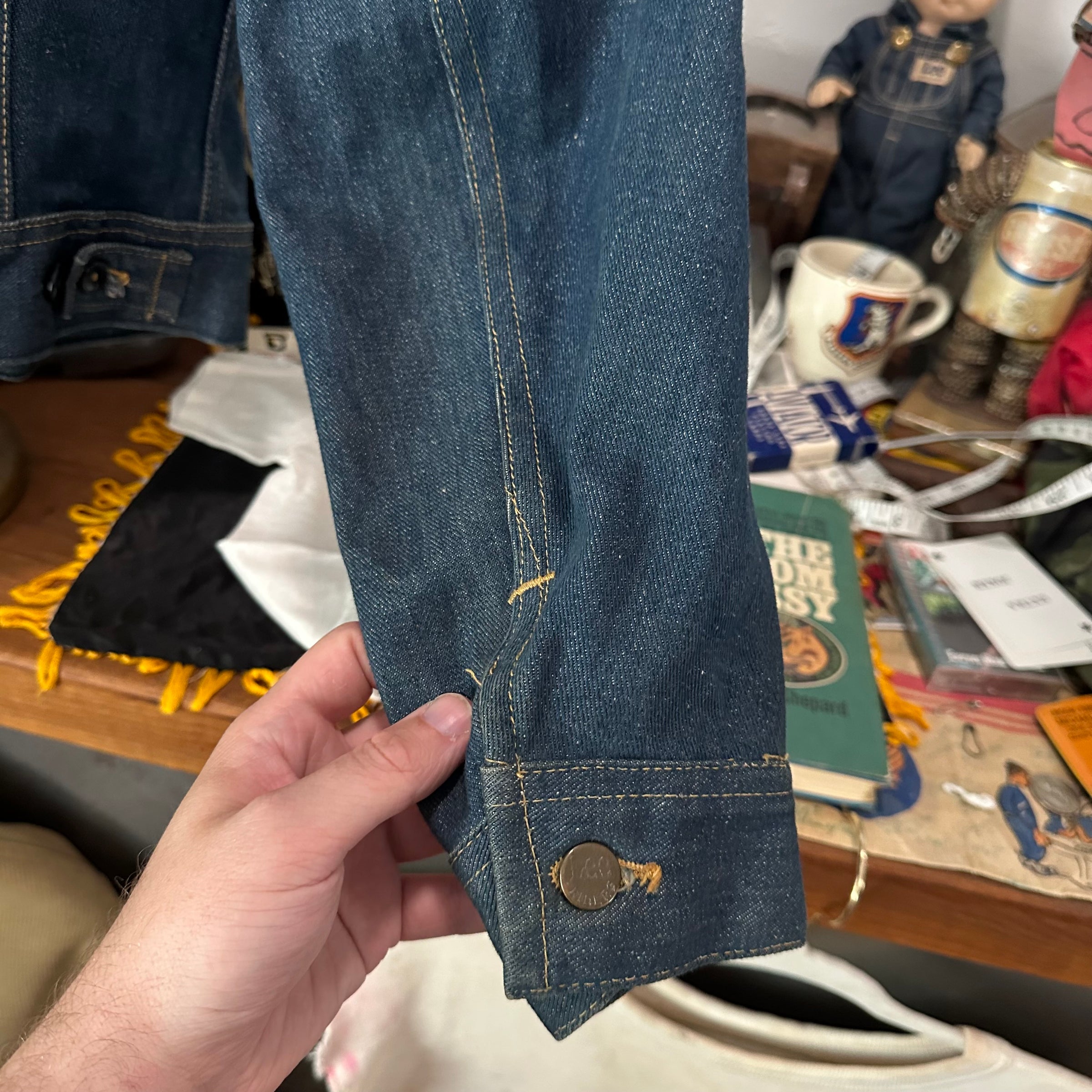 1970’s Deadstock/Mint Lee 101J Denim Jacket With Harley Davidson Patches