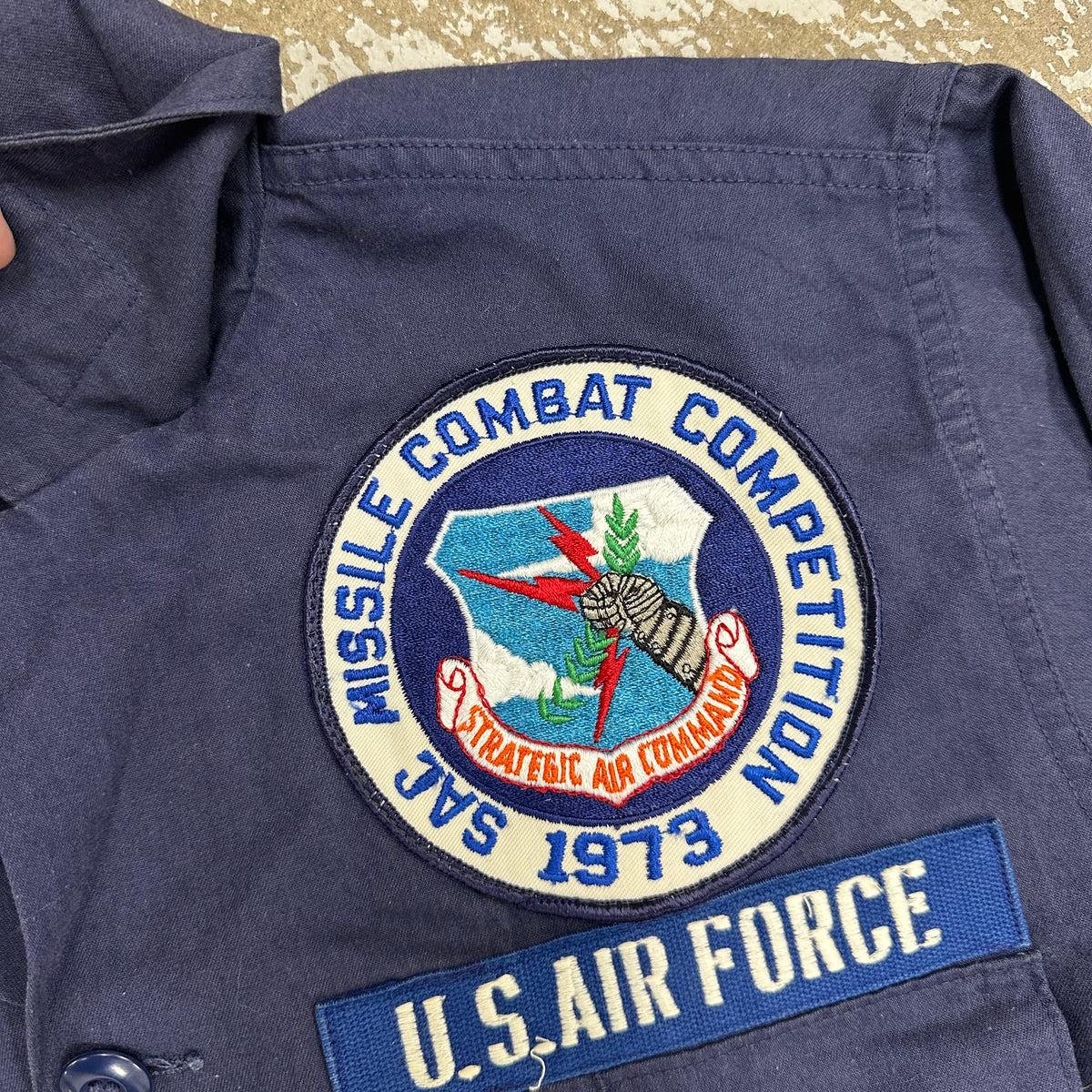 1970’s USAF Blue Missile Crewman Fatigue Shirt Large